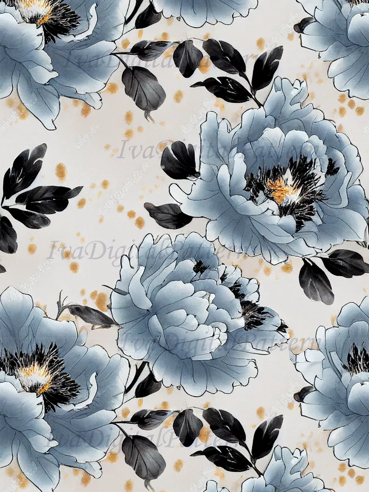 Seamless watercolor blue peony pattern, digital paper, floral pattern, mosaic pattern, commercial use
abstract floral seamless pattern - repeating pattern