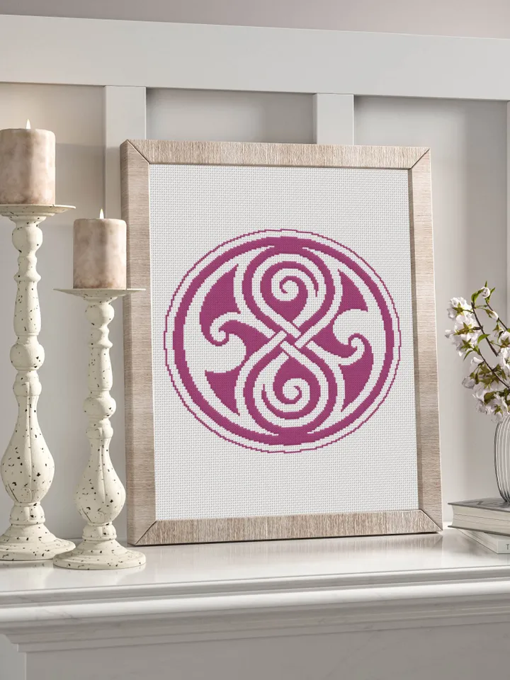 Celtic ornament cross stitch pattern download PDF, Monochrome mandala cross stitch chart, Celtic hourglass cross stitch, DIY Home decor #M21