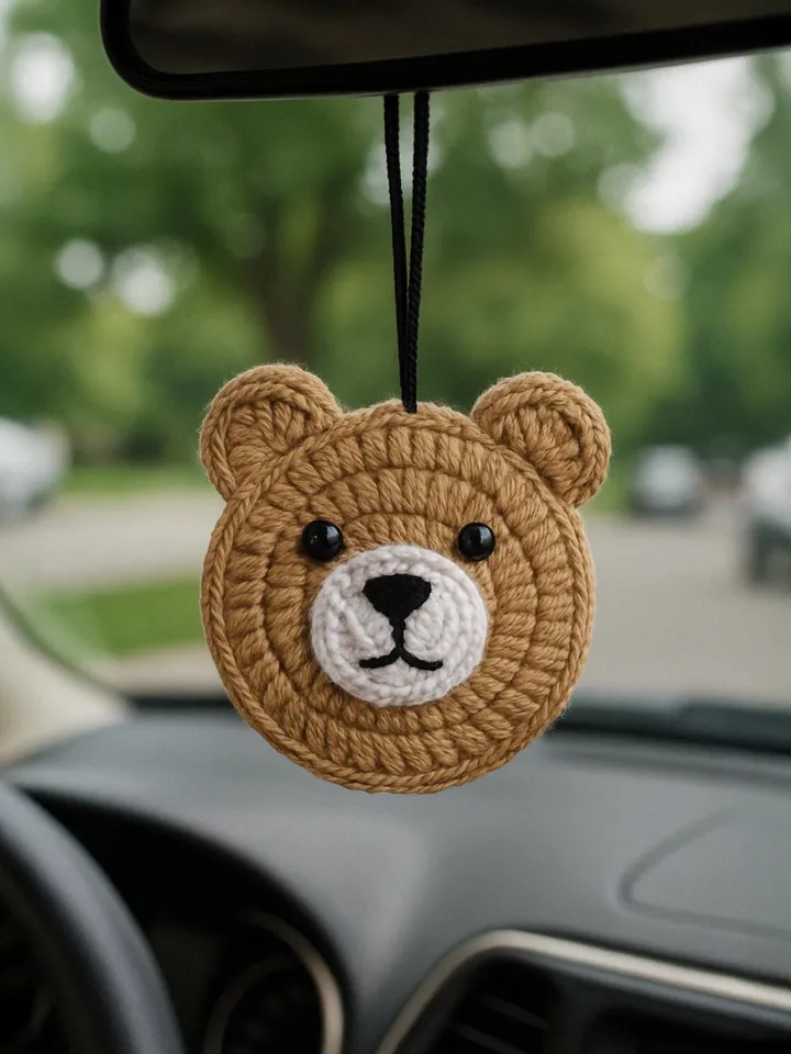 Easy Crochet Teddy Bear Applique Pattern | Cute Moon Bear Pattern for Baby Blankets and Keychains