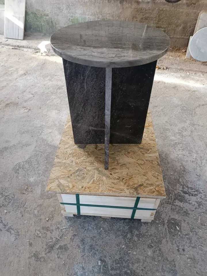 Brown marble side table, end table handmade real marble free shipping italian model