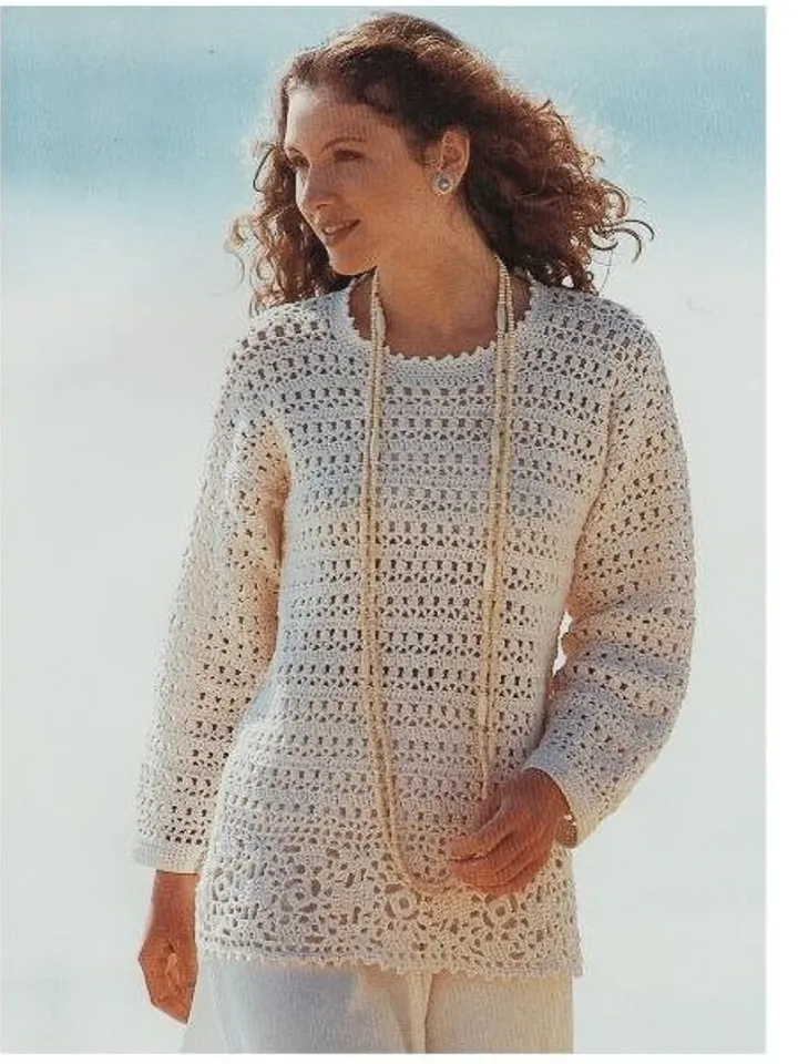 Sweater crochet pattern, tunic crochet pattern, long summer sweater pattern pdf
