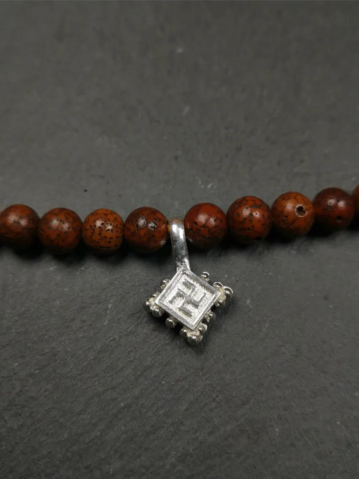 Gandhanra Handmade Tibetan Buddhist Mala Counter Clips,Bum Counter Clip for Prayer Beads,Made of Sterling silver