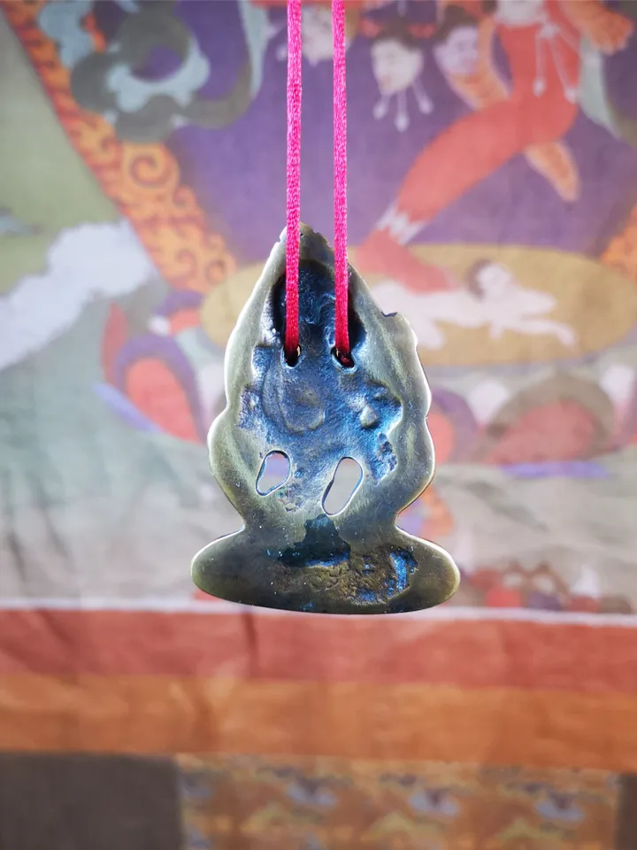 Gandhanra Old Tibetan Buddha Statue Pendant,Vajrasattva,Dorje Sempa,2.24" × 1.57"