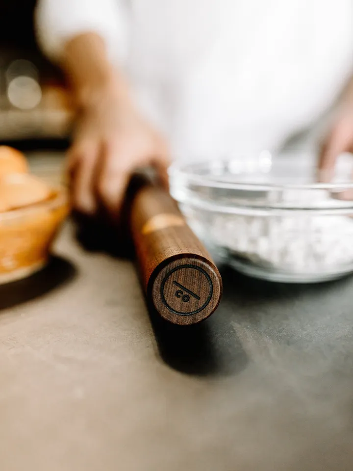 French Style Rolling Pin with Decorative Polka Dot Inlays