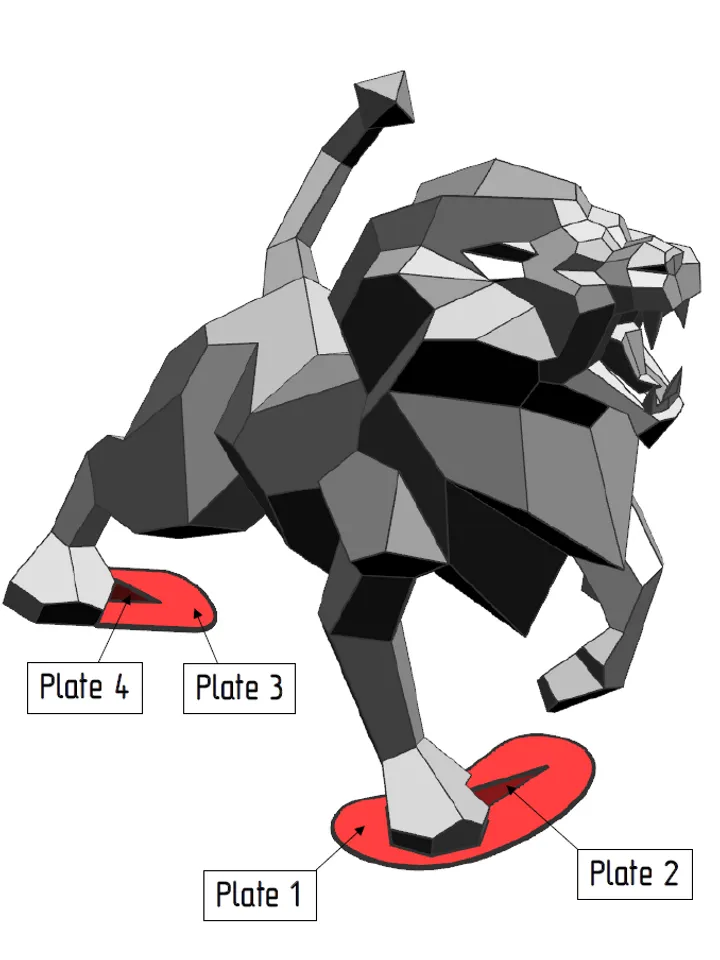 Welding Project Plans Drawings Lion (DXF, PDF)