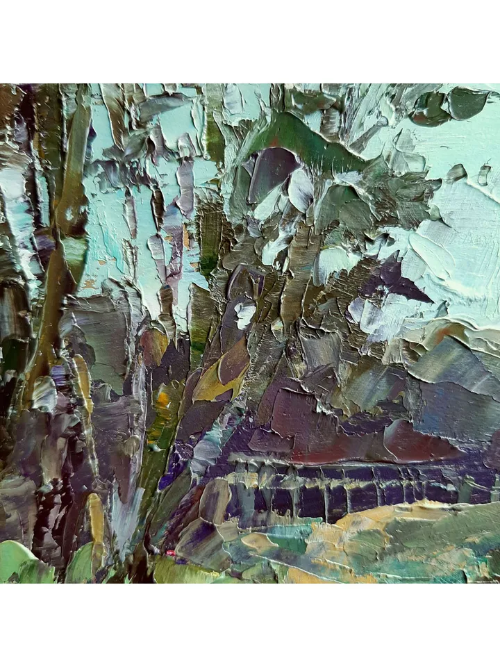 Path Park Painting 8x12" Trees Landscape ORIGINAL ART Impressionist Summer Artwork Signed by artist Marina Chuchko