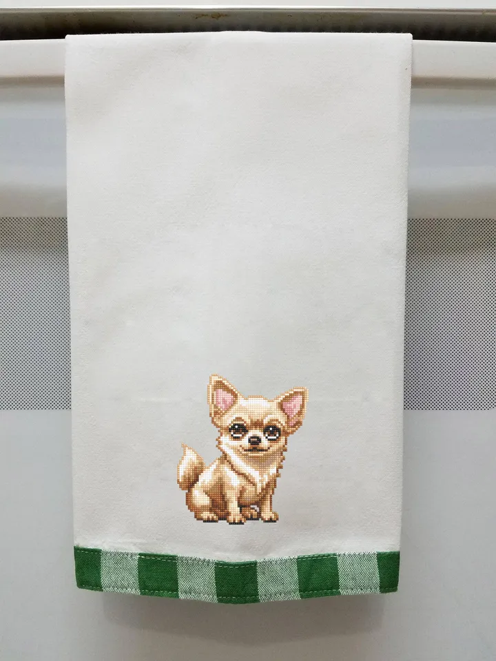 Chihuahua dog cross stitch pattern PDF download Small pet cross stitch chart for beginners, Cute dog pattern digital PDF Dog lover gift #K67