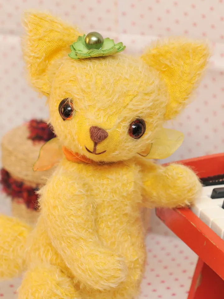 PDF ePattern to make a fully jointed Lovely Yellow 12 " tall Fox/ teddy bear friend pdf sew pattern/ orange fox pattern