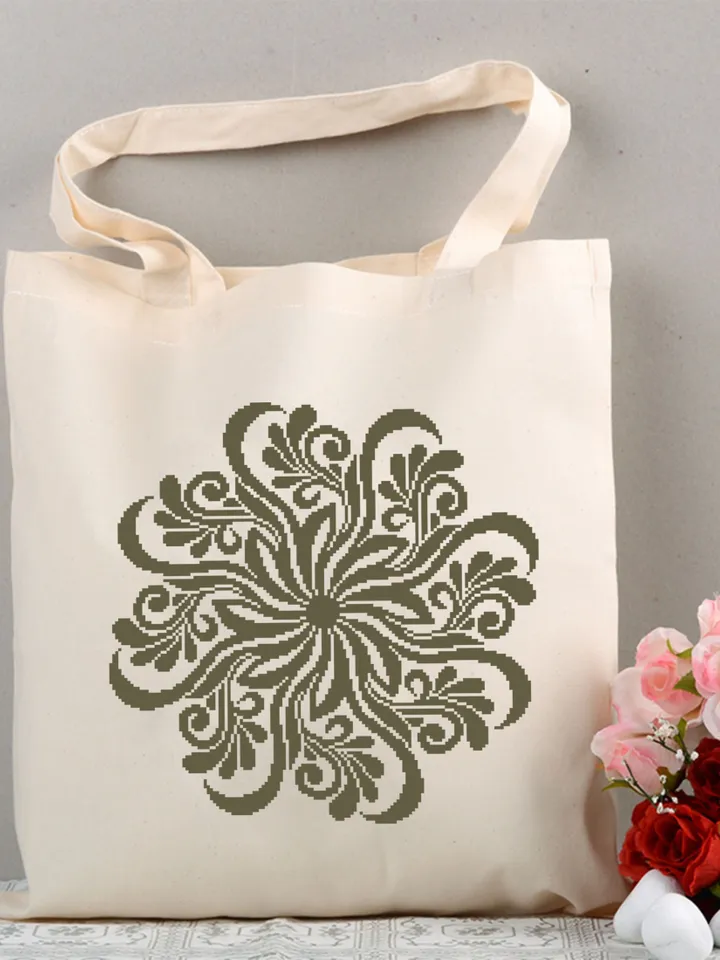 Flower mandala cross stitch pattern PDF download, Mandala ornament cross stitch chart, Floral mandala pattern digital PDF, Home decor #M239