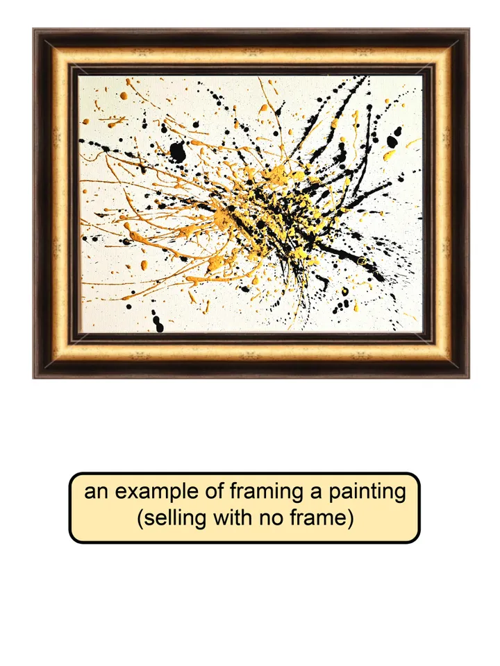 Painting with gold paint "Oil (Petroleum)" abstract black with gold contemporary art