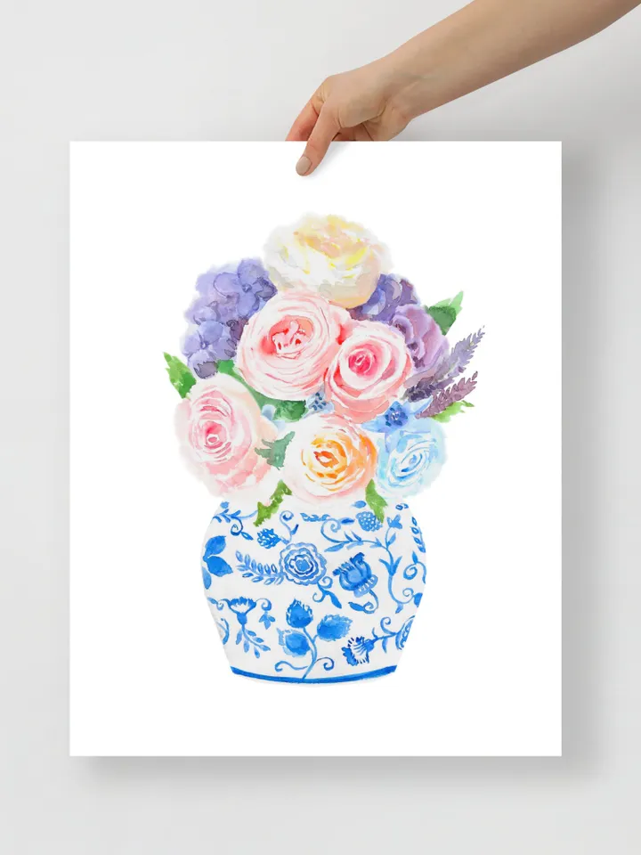 Chinoiserie Wall Art Traditional Chinese Blue And White Vase Art Room Decoration Home Decor Digital Download Ginger Jar Art Asian Art Print