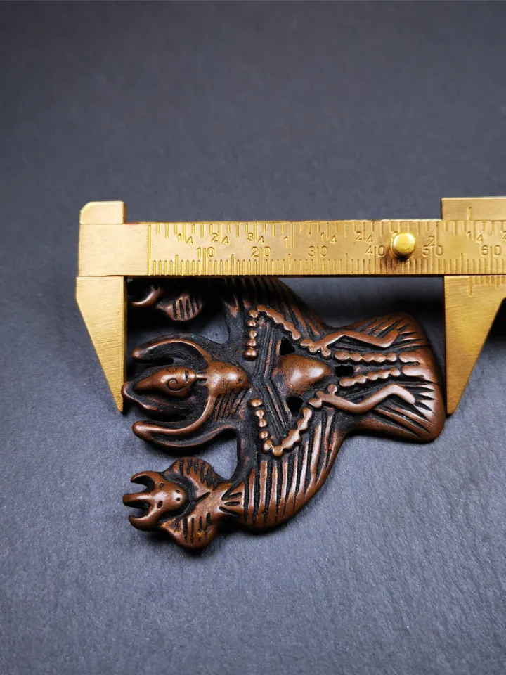 Gandhanra Antique Tibetan Buddhist Amulet,Garuda,Garula,Suparna,Golden-winged Bird Pendant,Made of Bronze,80 Years Old - 2.24"