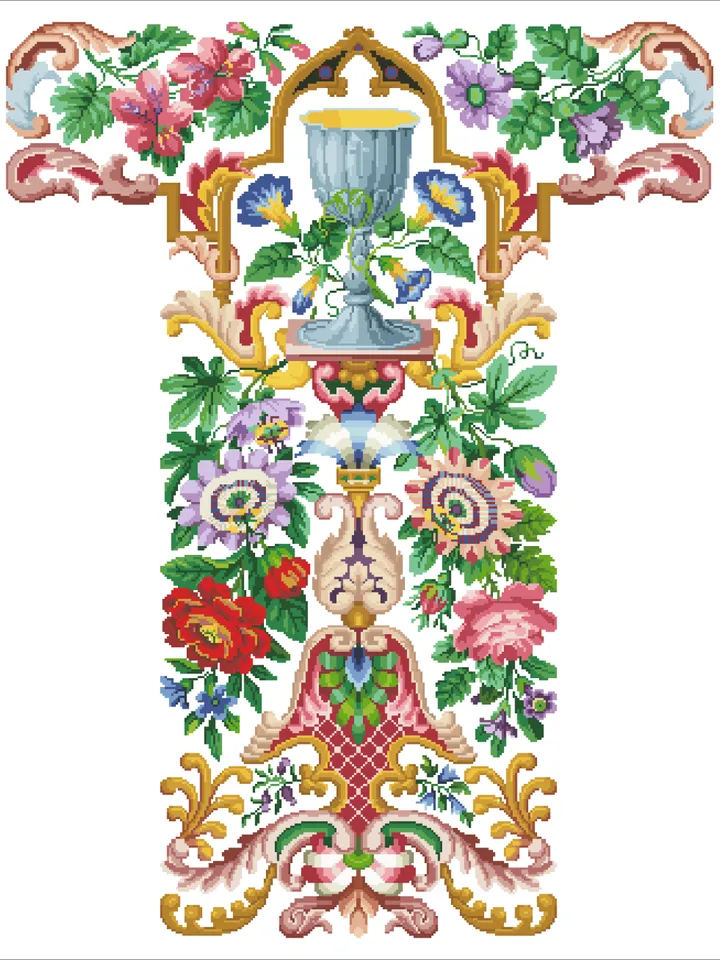 Antique Cross Stitch Pattern Counted Digital Download PDF