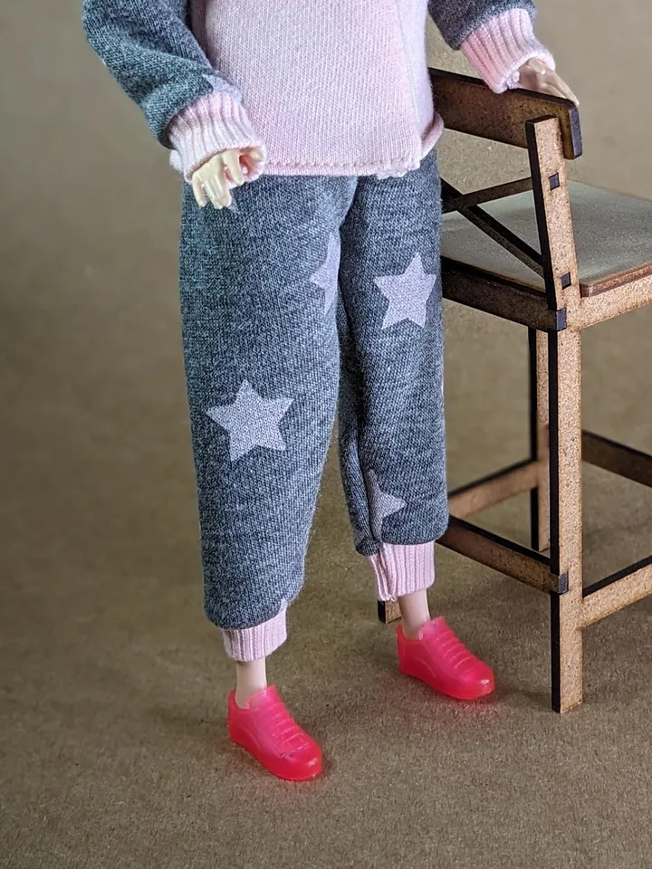 Handmade gray & pink sport set for 1/6 scale (11.5 Inch) girl doll