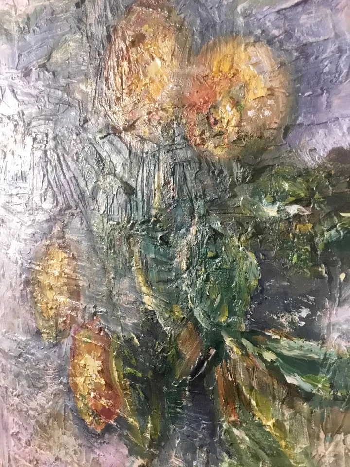 Lemons original oil painting on unstretched canvas,textured impressionistic painting,Monet inspired,dining room,kitchen decoration,art gift.