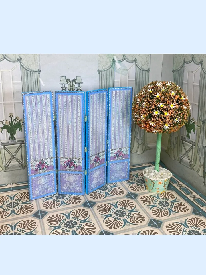 Dollhouse screen. Furniture for dolls. Furniture for the interior of a dollhouse. Handmade. 1:12.