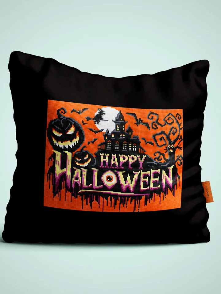 Happy halloween cross stitch pattern download PDF Halloween pumpkin cross stitch chart, Spooky pattern digital PDF, Haunted house #H82