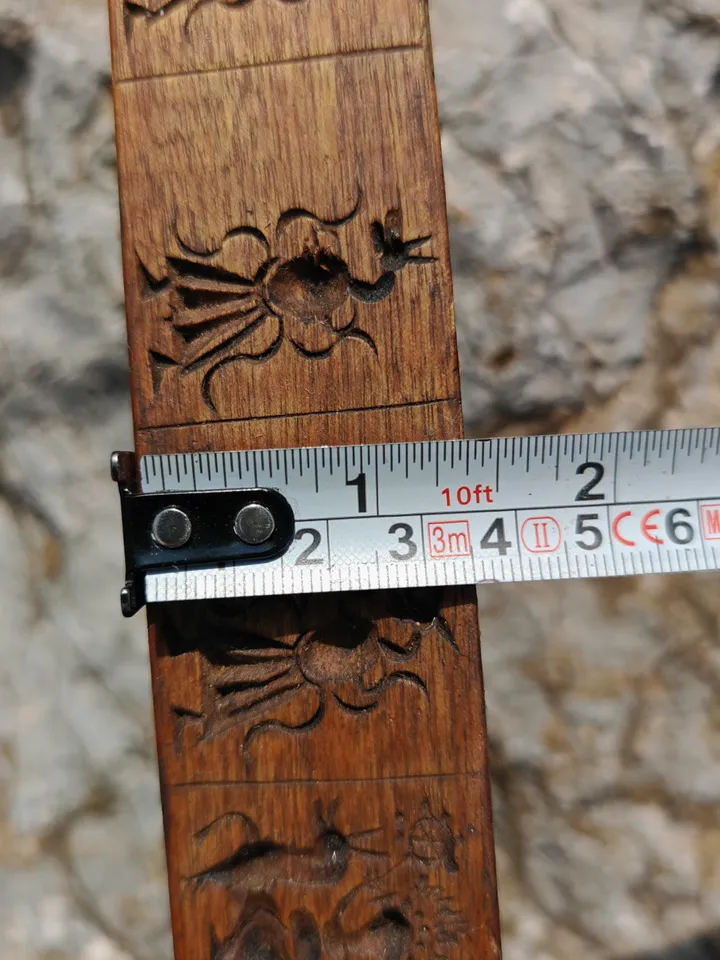 Gandhanra Antique Tibetan Buddhist Zanpar Wooden Mold Stick,Dharma Ritual Plate,Intricately Carved Esoteric Ritual Objects and protectors