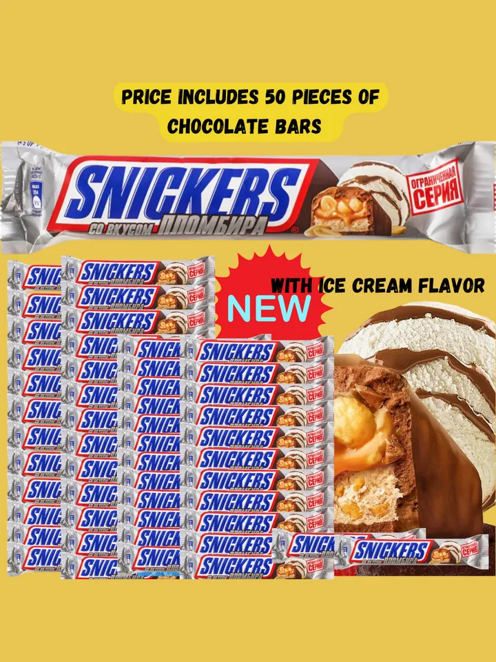 SNICKERS chocolate bars with ice cream flavor New on sale the order includes 50 pcs