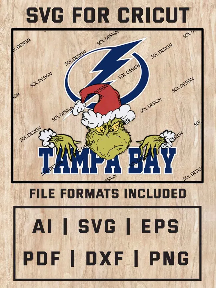 Grinch Tampa Bay Lightning SVG, NHL Logo SVG Design, NHL Tampa Bay Lightning SVG, NHL Lightning Cricut, Christmas Svg, Grinch svg, Digital Download