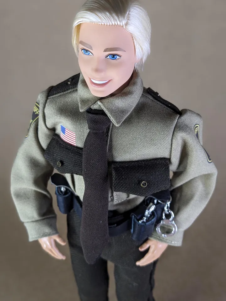 Miniature cosplay Sheriff costume for 1/6 scale fashion dolls