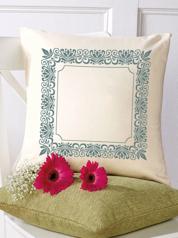 Square frame cross stitch pattern PDF download Flower border cross stitch chart, Simple cross stitch pillow, Monochrome mandala frame #Y12