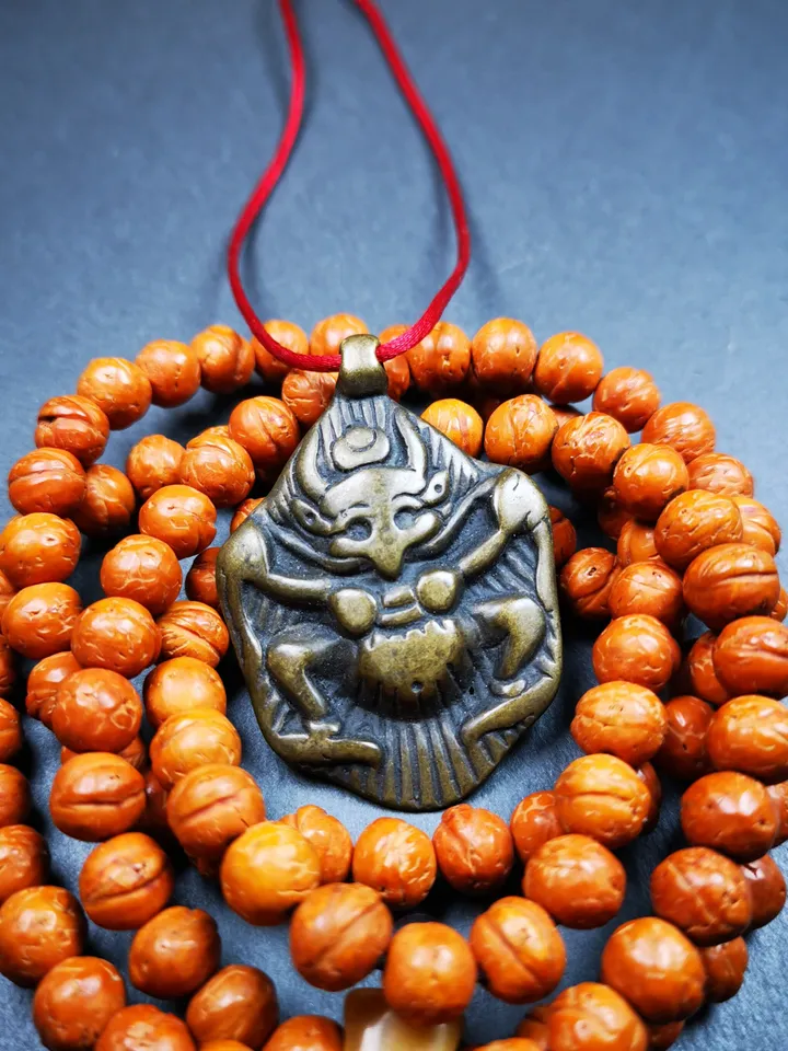 Gandhanra Antique Tibetan Buddhist Amulet Pendant - Garuda - The Golden-Winged Bird, Crafted from Copper,Size 2.1" * 1.4"
