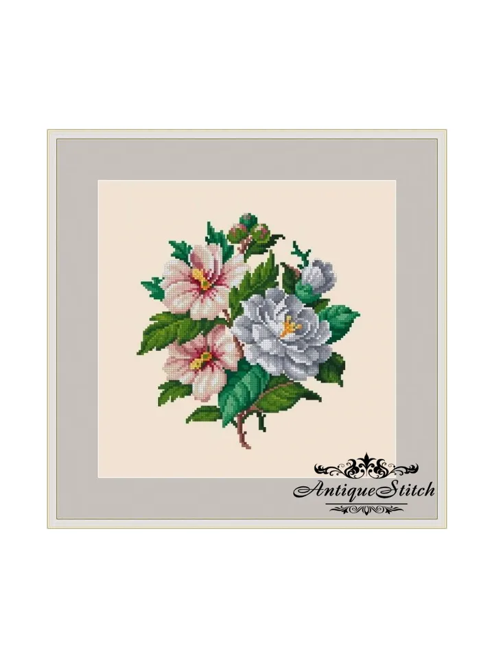Berlin Woolwork Bouquet 93 Flowers Vintage Cross Stitch Pattern PDF Compatible Pattern Keeper