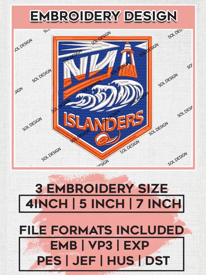 New York Islanders Logo Embroidery Files, NHL New York Islanders Team Embroidery Designs, NHL Teams, NHL Embroidery Designs, NHL Machine Embroidery Designs, Digital Download