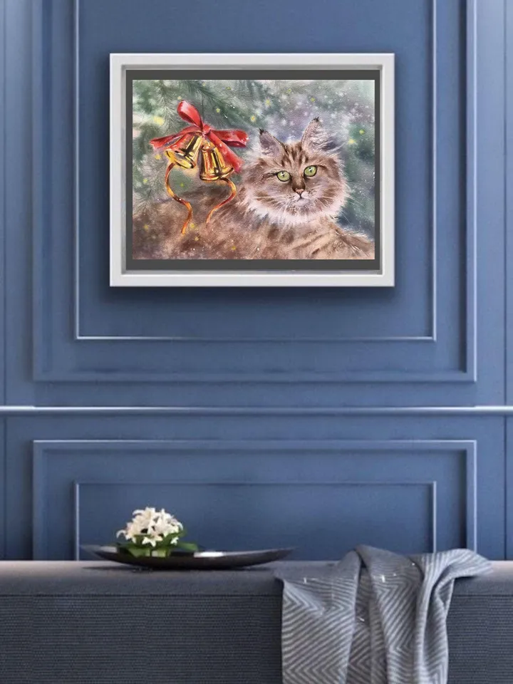 Cats Original Painting Animals Watercolor Painting Kitty Painting Cat Portrait