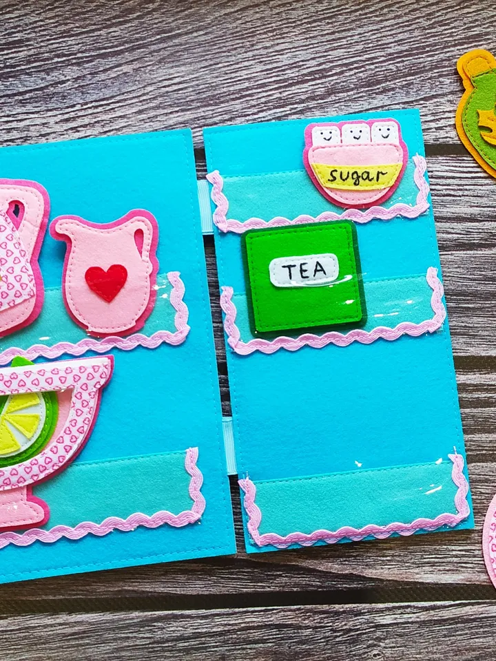 Cooking  Quiet book Pattern pdf, Kitchen Felt book pattern svg, Soft sensory book template, Busy book sewing ideas for girl 2, 3, 4 year old