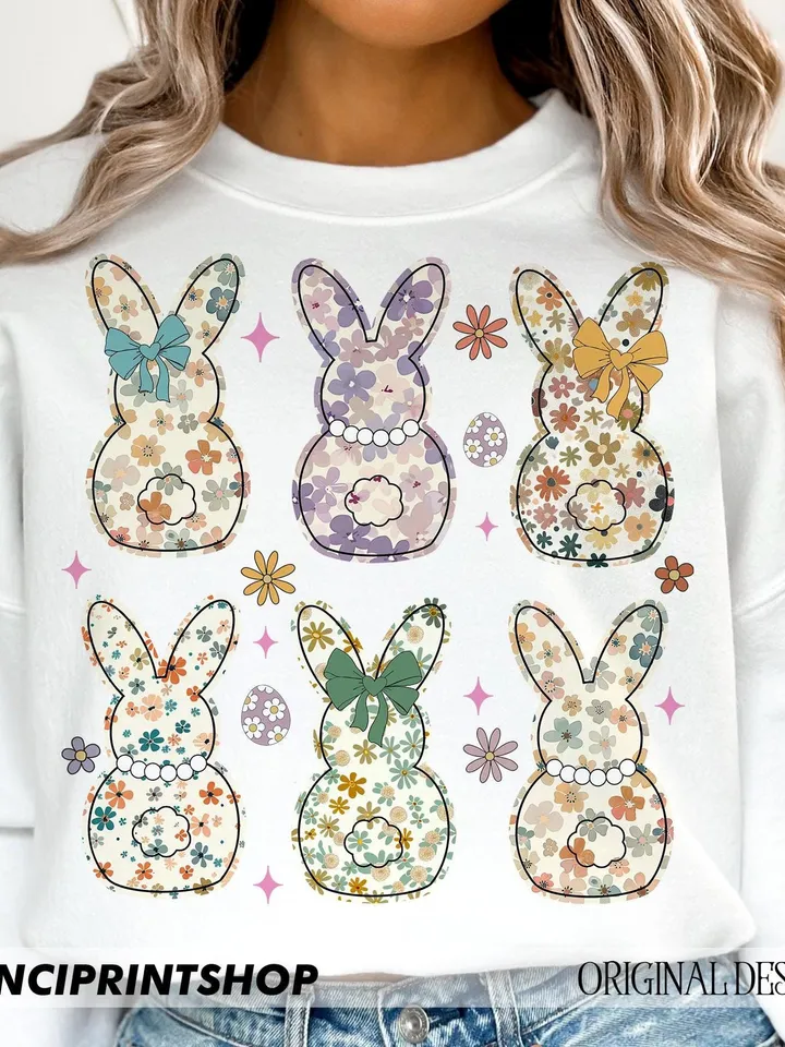 3 files, Coquette Easter Bunny Floral png, Easter Bunny png, Easter Christian png, Retro Easter png, Christian png, Bunny png, Spring Floral