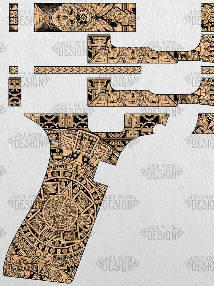 VECTOR DESIGN Glock 19 gen 5 Aztec calendar