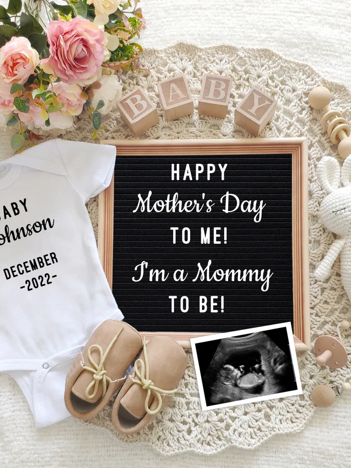 Mother's day Pregnancy Announcement Digital, Mother's Day Baby Announcement, Editable Template for Social Media