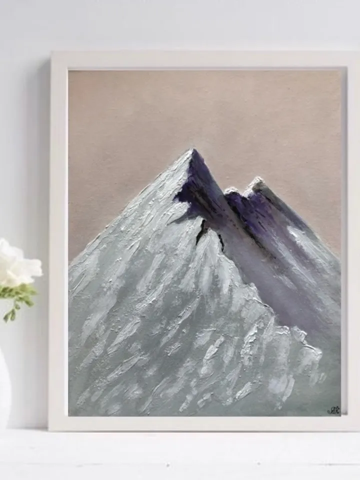 Everest original acrylic painting modern art kitchen painting 12 by 15 inches