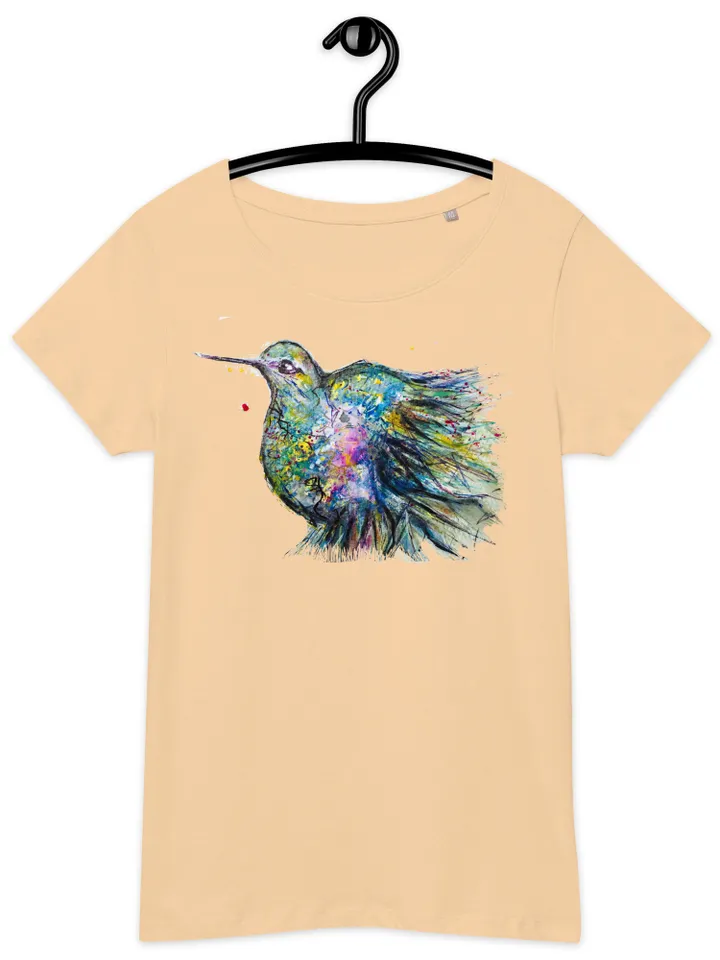 Hummingbirds Bird Women’s basic organic t-shirt made with my original watercolour painting