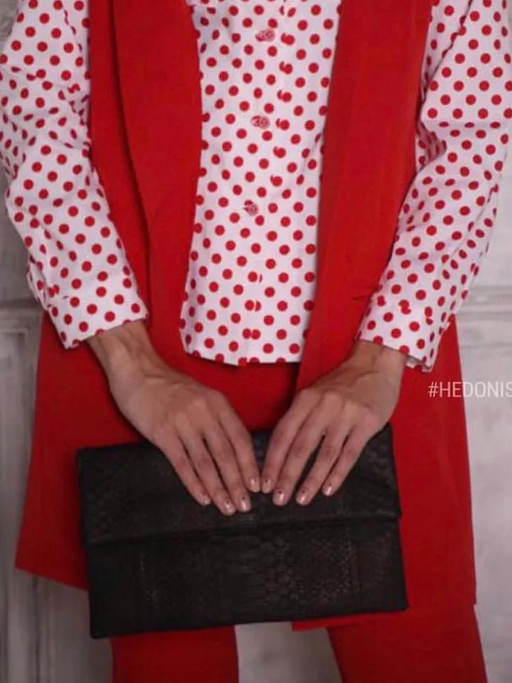 Black leather envelope clutch | Foldover Genuine Python Skin Woman Clutch | Elegant Classy Clutch bag | Snakeskin small bag