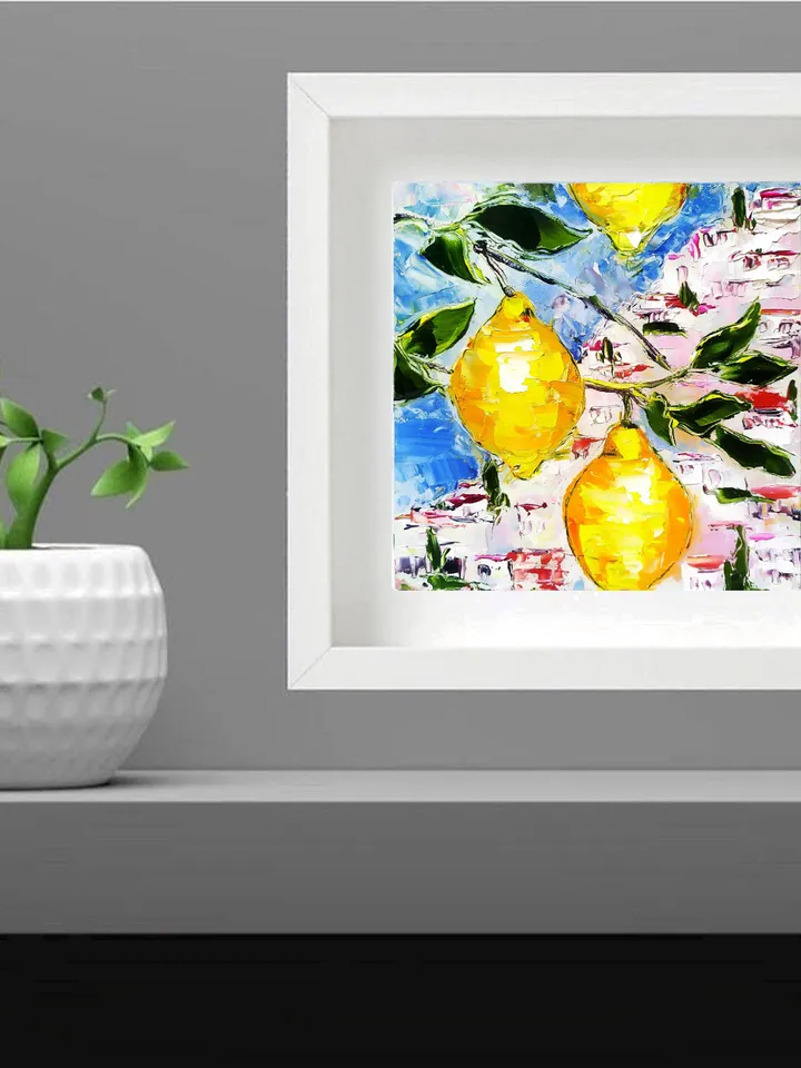Italy Painting Original Art Coastal Painting Seascape Painting Sorrento Abstract Italy Painting Art Impasto Oil Painting by ArtProkopaloSv