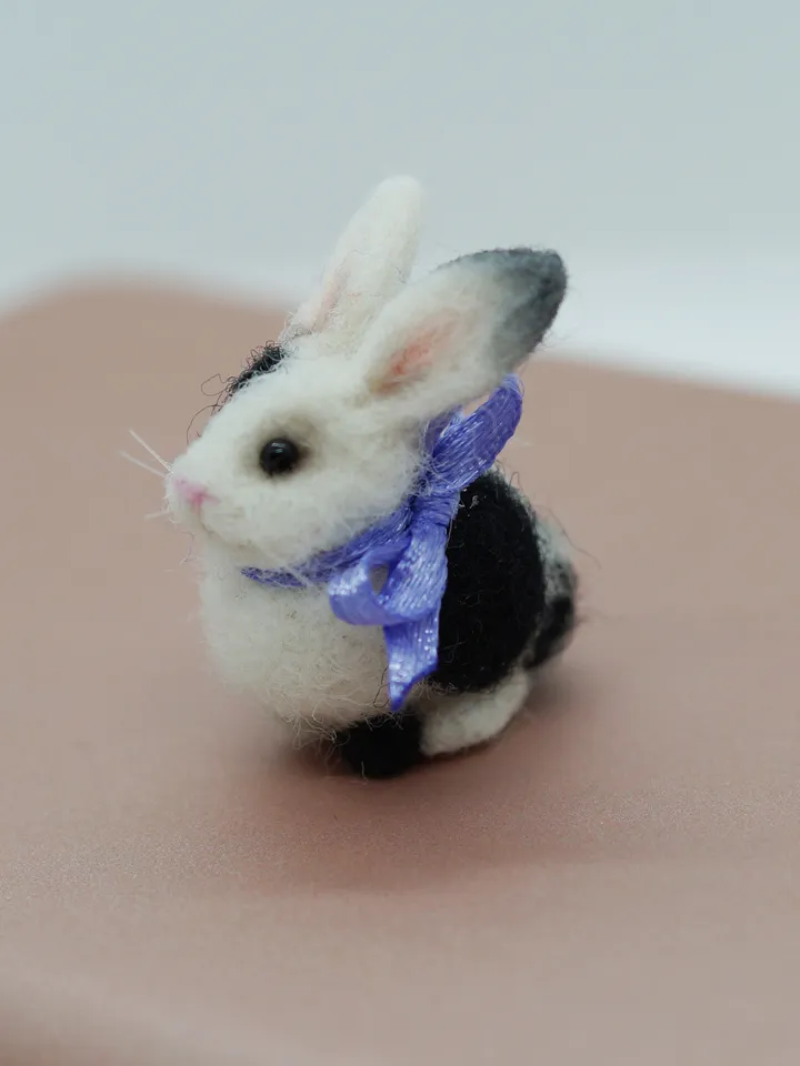 Basil the rabbit, miniature needle felted bunny, gift for her, tiny rabbit, made to order
