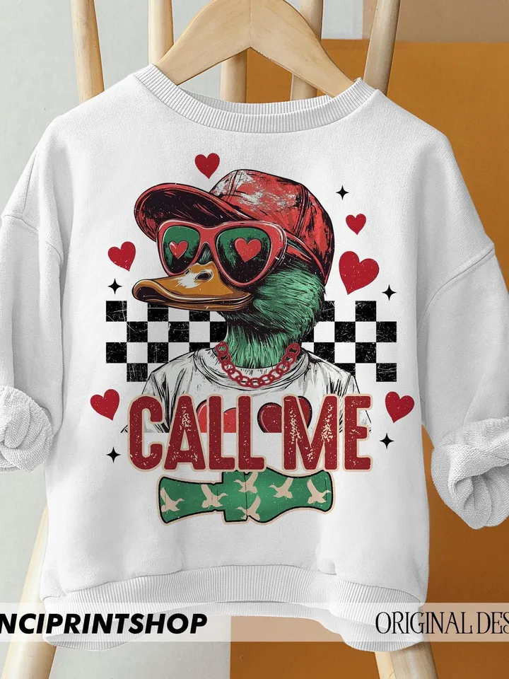 Boys Valentines png, Kids Valentine Sublimation Shirt Design, Valentines png, Toddler Valentines, Valentines Duck hunting png, Call me png