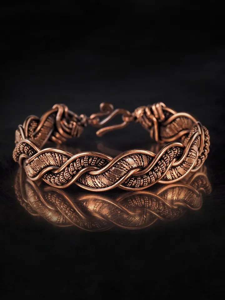 Wire wrapped copper bracelet for woman Antique style copper jewelry WireWrapArt