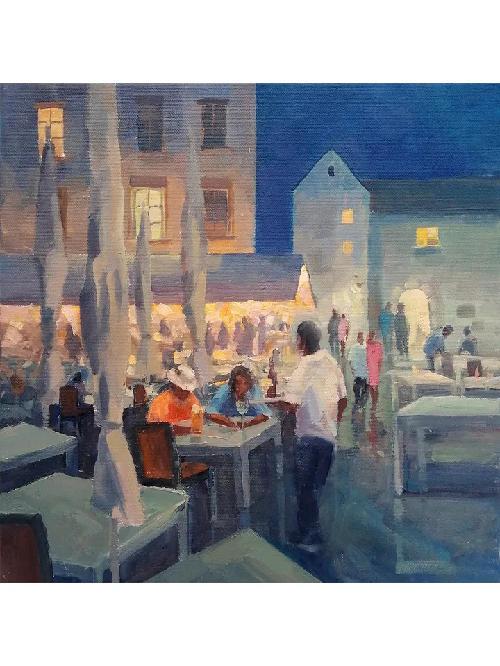 Cityscape oil painting