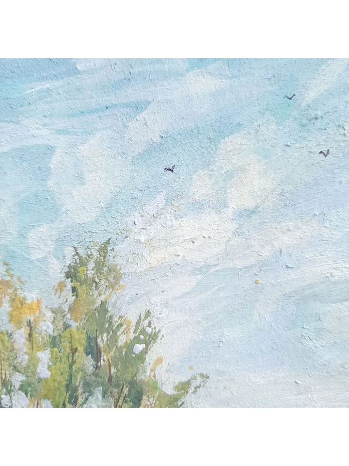 Tree Painting 7x5" Wildflower Landscape Small Artwork ORIGINAL Painting Impressionist Summer ART Signed by artist Marina Chuchko