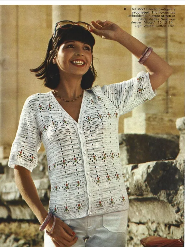 Shirt crochet pattern, women ladies top pdf, shirt pattern, summer easy simple cardigan short sleeves pdf