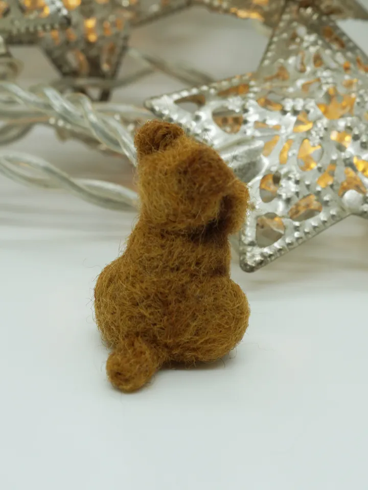 Tiny needle felted Brussels Griffon, miniature felted pet, dog portrait, made to order