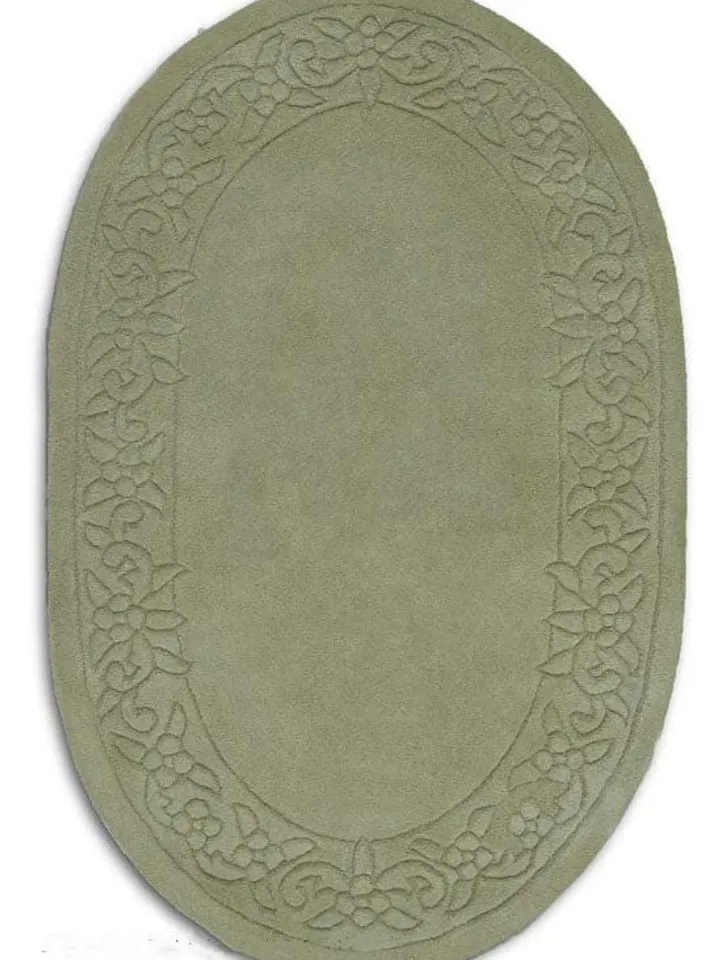Buy Fade Green Hand Tufted | Circle Shape Rug 100% Wool For Kids Room | Living Room | Bed Room In Any Size 4x4,5x5,6x6,8x8,9x9,10x10