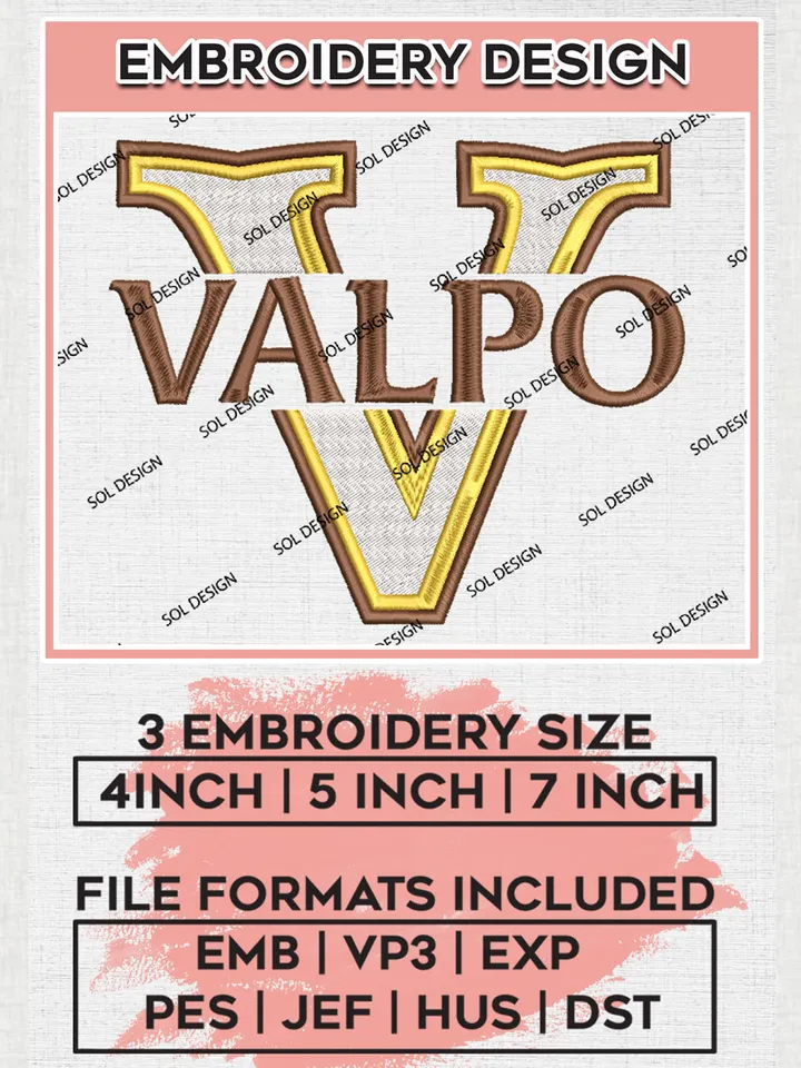 Valparaiso NCAA Team Writing Logo embroidery designs, NCAA Valparaiso Beacons Logo Machine embroidery files, NCAA Team Logo embroidery designs, NCAA Game Day Machine embroidery designs, Digital Download