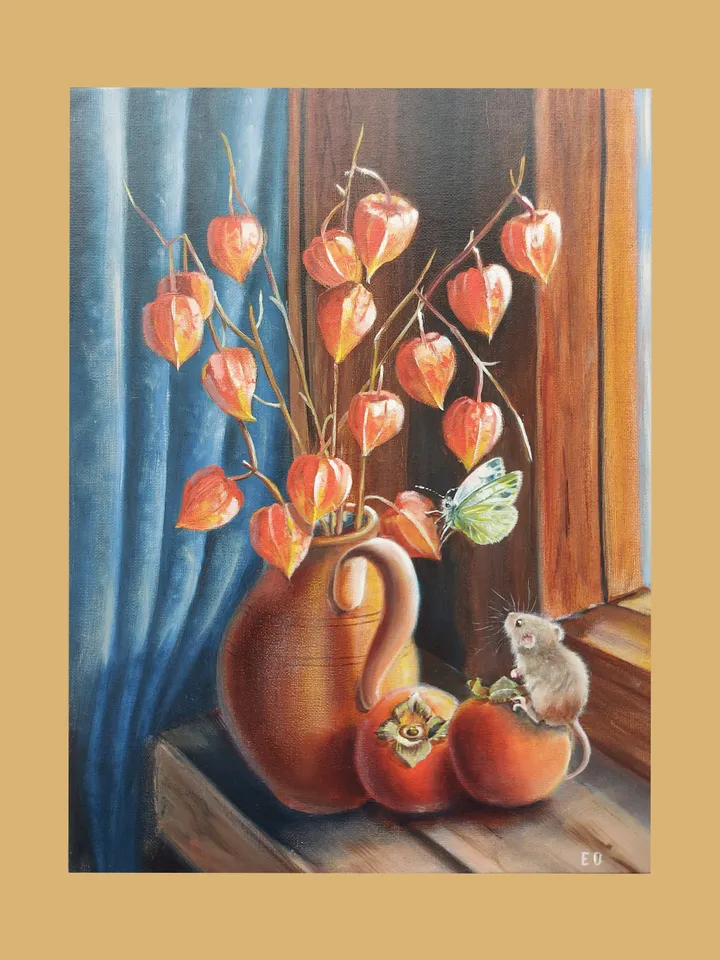Interior painting "Still life with a cute mouse"