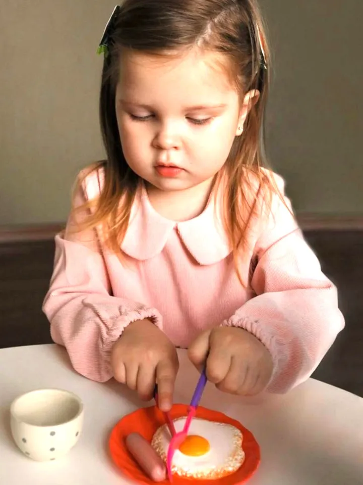 Toy Food Set of Products for Children's Kitchen Breakfast with Pancakes 16 toys