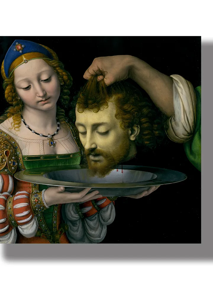 Salome with the Head of St. John the Baptist. Cruel art poster.